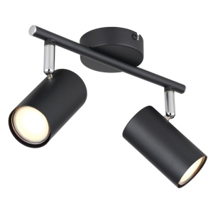 Spoturi, Spot aplicat Allvi, 2xGU10, IP20, negru mat+crom, Globo Lighting - savelectro.ro