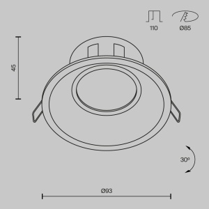 Spot Dot DL028-2-01B, incastrat, 1xGU10, negru, IP20, Maytoni [4]- savelectro.ro