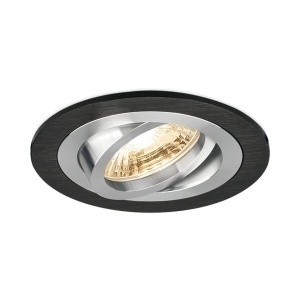 Spot incastrat rotund, aluminiu, negru-argintiu, IP20, Braytron [1]- savelectro.ro