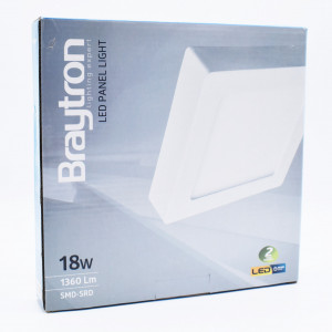 Aplica LED SMD 18W patrata, 1360 lm, IP20, lumina rece (6500K), 220x220mm, alba, Braytron