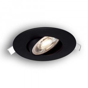 Spoturi LED, Spot LED 4.9W Incastrat, Rotund, Orientabil, Klausen, 480lm, Lumina Neutra (4000K), Negru - savelectro.ro
