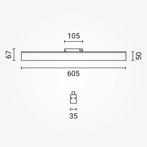 Spot LED 5276-OP, sina magnetica M35, 20W, 1600 lm, liniar, lumina calda (3000K), IP20, dimabil, negru, Optonica [3]- savelectro.ro