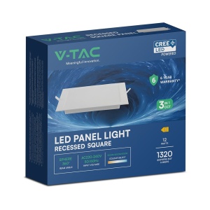 Spot LED incastrat, 12W, 1320lm, lumina calda/neutra/rece, cip CREE, IP20, alb, V-tac [4]- savelectro.ro