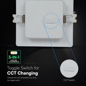 Spot LED incastrat, 24W, 2640lm, lumina calda/neutra/rece, cip CREE, IP20, alb, V-tac [8]- savelectro.ro