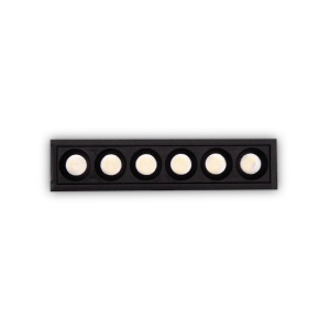 Spot LED incastrat Lika Slim, 10W, 780lm, lumina calda (3000 K), IP20, negru, Ideal Lux