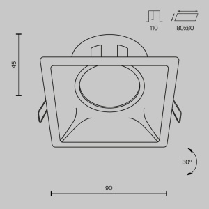 Spot LED incastrat Maytoni Dot 1xGU10, IP20, negru, aluminiu, 50W [4]- savelectro.ro
