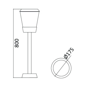 Stalp exterior E27, IP54, IK08, aluminiu, gri, Braytron [4]- savelectro.ro