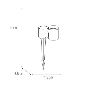 Stalp pentru exterior Riad, 1 bec, dulie GU10, negru, sticla, Klausen [7]- savelectro.ro