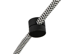 Cablu textil, Suport cablu textil, 2x0.75 mm, metal, negru mat - savelectro.ro