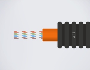 Accesorii pentru managementul cablurilor, Tub flexibil copex 16mm precablat, cablu UTP cat 6 - savelectro.ro