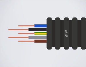 Accesorii pentru managementul cablurilor, Tub flexibil copex 20mm precablat, 3x2.5+2X1.5 FY - savelectro.ro