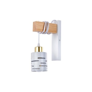 Aplica Elen 1xE27, IP20, alba+aurie+lemn, Masterled