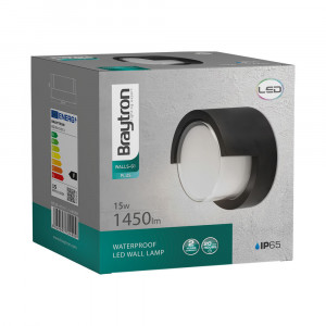 Aplica LED pentru exterior rotunda, 15W, 1450lm, lumina neutra (4000K), neagra, alba, Braytron [6]- savelectro.ro