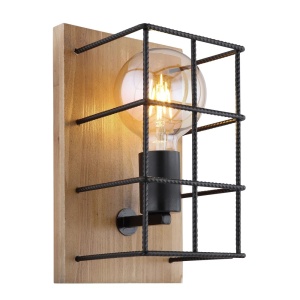 Aplica Merril 15530W, 1xE27, neagra+natural, IP20, Globo [1]- savelectro.ro