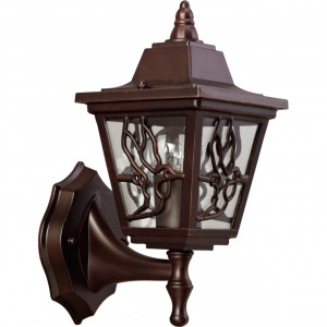 Corpuri de iluminat exterior, Aplica pentru exterior Boston, 1 bec, dulie E27, maro, transparent, sticla, Klausen - savelectro.ro