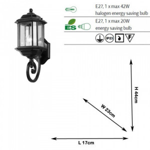 Aplica pentru exterior Nuvola, 1 bec, dulie E27, maro, metal, sticla, Klausen [2]- savelectro.ro