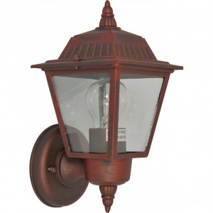 Aplice si felinare exterior, Aplica pentru exterior York, 1 bec, dulie E27, maro, metal, sticla, Klausen - savelectro.ro