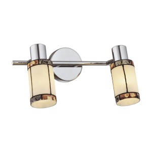 Klausen Stoc, Aplica Tivoli KL6338, 2xE14, crom + alb multicolor, metal + sticla, stil clasic, Klausen - savelectro.ro