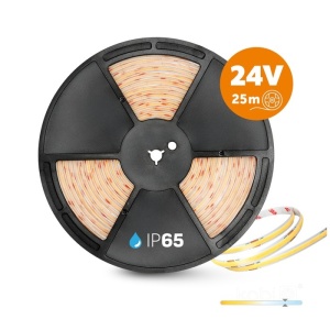Banda LED, Banda LED COB, 10W/m, 950 lm/m, 320 leduri/m, rola 25m, lumina rece (6500 K), 24V, IP65, Kobi - savelectro.ro