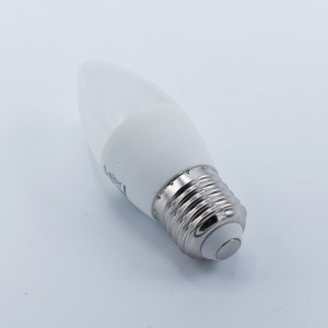 Bec led lumanare 5W (35W), E27, C37, 400lm, lumina calda (3000K), opal, Braytron