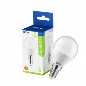 Becuri LED E14, Bec led 8W (55W) GTV, Sferic, E14, 720 lm, lumina calda (3000K), clasa energetica F - savelectro.ro