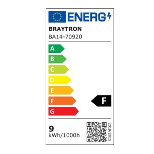 Bec LED 9W(60W) Braytron, E27, A60, 806 lm, 3000K, senzor miscare, clasa energetica F [3]- savelectro.ro
