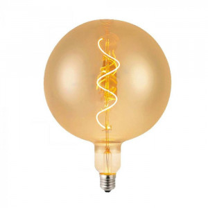 Bec LED decorativ filament spiralat V-TAC, 4W, lumina calda (2700K), 250 lm, clasa energetica G [1]- savelectro.ro