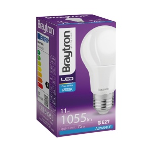 Bec LED E27 11W, lumina rece (6500 K), 1055 lm, A60, Braytron [3]- savelectro.ro