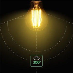 Bec LED filament, 10W(75W), E27, 1055lm, lumina calda (3000 K), IP20, transparent, V-TAC [3]- savelectro.ro