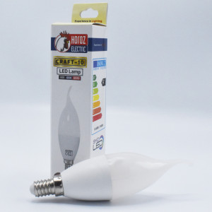Bec led flacara 10W (90W), E14, 1000 lm, A+, lumina naturala (4200K), opal, Horoz Electric