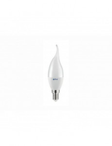 Bec LED flacara 8W(54W) GTV, C37L, E14, 700 lm, lumina neutra (4000 K), clasa energetica F