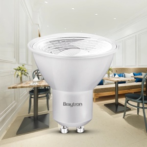 Bec led GU10 5W (50W) Braytron, 38 grade, 380 lm, lumina calda (2700K), clasa energetica F