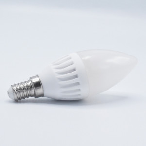 Bec led lumanare 9W (90W), E14, C37, 900 lm, lumina calda (3000K), opal, Kobi
