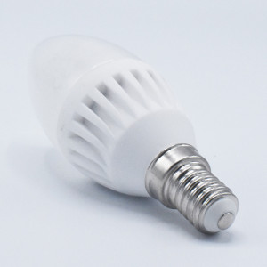 Bec led lumanare 9W (90W), E14, 900 lm, lumina rece (6000K), A+, opal, Kobi