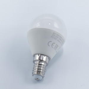 Bec led sferic 5W (35W), E14, P45, 400lm, lumina rece (6500K), opal, Braytron