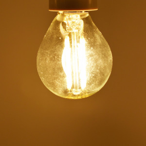 Bec led sferic Vintage filament 4W (27W), E14, G45, 400lm, lumina calda (2700K), clar, Optonica