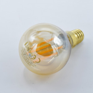 Bec led sferic Vintage filament 4W (23W), E14, G45, 350lm, dimabil, lumina calda (2500K), auriu, Optonica