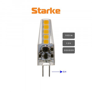 Bec LED Starke, 1.8W, G4, 160lm, lumina calda (3000K), 12V, clasa energetica F [2]- savelectro.ro