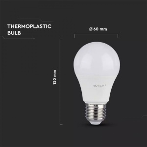 Bec LED V-TAC, E27, 11W(75W), 1055 lm, lumina calda (3000K), clasa energetica F [3]- savelectro.ro