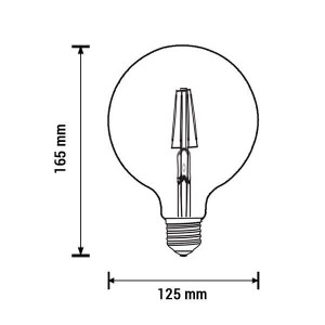 Bec LED Vintage 6.5W(50W) Optonica, G125, E27, lumina neutra (4500K), clasa energetica E [2]- savelectro.ro