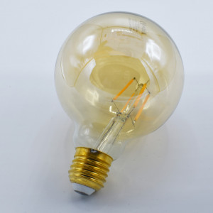 Bec led Vintage filament 4W (36W), E27, G95, 400 lm, lumina calda (2500K), auriu, Optonica