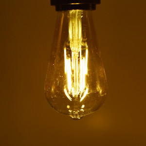 Bec led Vintage Filament Avocado 6W (36W), E27, ST64, 540 lm, lumina calda (2500K), auriu, Optonica