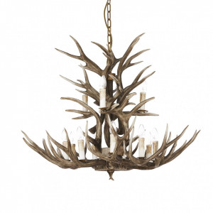 Corpuri de iluminat, Candelabru Chalet 113975, 12xE14, maro, IP20, Ideal Lux - savelectro.ro