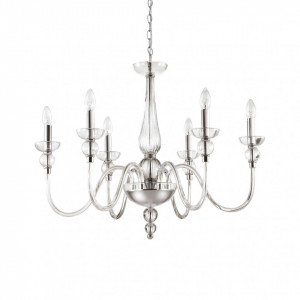 Candelabru Doge 044422, 6xE14, crom+transparent, IP20, Ideal Lux