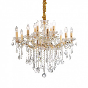 Candelabre, Candelabru Florian 035611, 12xE14, auriu+transparent, IP20, Ideal Lux - savelectro.ro