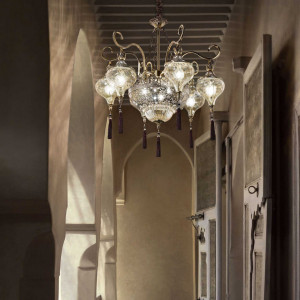 Candelabru Harem 116006, 9xE27, bronz+transparent, IP20, Ideal Lux [2]- savelectro.ro