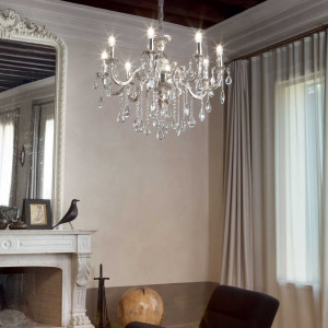 Candelabru Impero 014395, 8xE14, crom+transparent, IP20, Ideal Lux [2]- savelectro.ro
