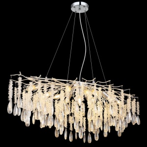 Candelabru Kinga 12xE14, cristale, 120 cm, IP20, argintiu, Globo Lighting [2]- savelectro.ro