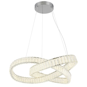 Candelabre, Candelabru LED Mucky 110W, 9389 lm, lumina calda/neutra/rece, telecomanda, cristale, Ø78 cm, IP20, crom, Globo Lighting - savelectro.ro