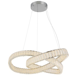Candelabru LED Mucky 110W, 9389 lm, lumina calda/neutra/rece, telecomanda, cristale, Ø78 cm, IP20, crom, Globo Lighting [11]- savelectro.ro
